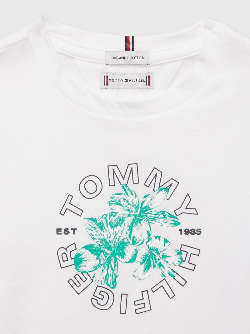 Lány Tommy Hilfiger Tropics Póló Fehér | HU 1956GSO